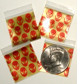 100 Spider Hero Design Baggies 125125 Apple Bags 1.25 x 1.25 in.