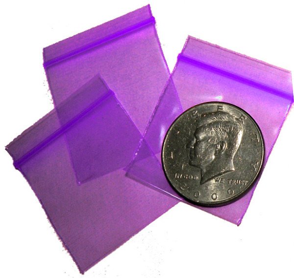 100 Purple Apple Baggies 1.5 x 1.5"