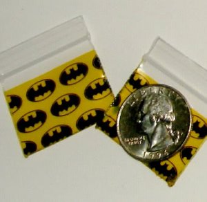 100 Batman Apple Baggies 12510 1.25 x 1" small zip lock bags