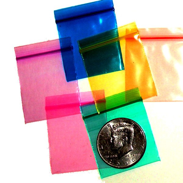 200 Rainbow Colors Baggies 1.5 x 1.5" Small Ziplock Bags 1515