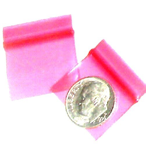 100 Pink Apple Baggies 1034 zip lock 1 x 0.75"