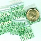 100 Green Tigers Apple Baggies 1.25 x 1.25" Minizip Bags 3 mil