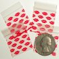 200 Apple Baggies Red Lips design 1010  zip lock bags 1 x 1"
