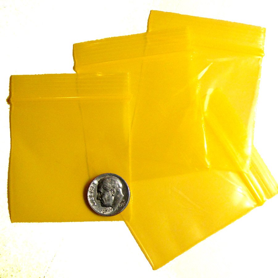 200 Yellow Apple Baggies 2 x 2" Small Zip lock Bags 2020