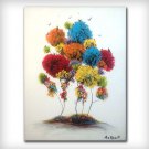 Original painting - 18 x 24 abstract lollipop tree landscape Mattsart