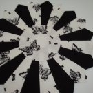 BLACK & WHITE BUTTERFLY FANCY DRESDEN PLATE QUILT BLOCKS