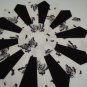 BLACK & WHITE BUTTERFLY FANCY DRESDEN PLATE QUILT BLOCKS