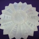 WHITE BRIDAL SATIN & LACE FANCY DRESDEN PLATE QUILT BLOCKS