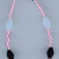 Black White and PInk Beaded Bracelet