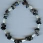 Snowflake Obsidian and Mother of Pearl Bracelet