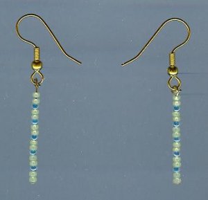 Yellow and Blue Beaded Earrings