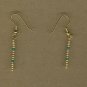 Gold and Green Beaded Earrings