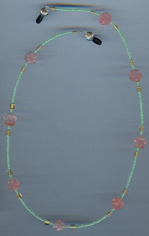 Cherry Quartz and Seed Bead Eyeglass Holder