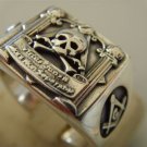 MASONIC SKULL AND PILLARS FREIMAURER SILVER 925 RING