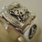 MASONIC SKULL AND PILLARS FREIMAURER SILVER 925 RING
