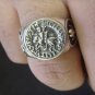 TEMPLAR TEMPELRITTER FREIMAURER KNIGHTS SKULL SOLID STERLING SILVER 925 RING