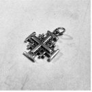 Sterling Silver Solid 925 Pendant Jerusalem Cross star New