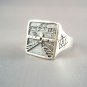 Ezi Zino Solid Sterling Silver 925 Ring Memory of Holocaust Day Auschwitz Poland