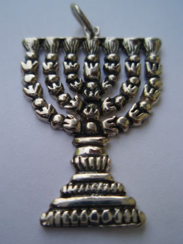 Ezi Zino Jerusalem Temple Menorah Lamp Judaica Jewish symbol silver 925 pendant