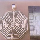 STERLING  SILVER  Greek LABYRINTH Maze PENDANT Necklace