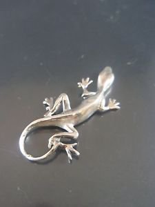 Solid Sterling Silver 925 Lizard Pendant