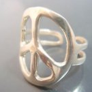 925 Sterling Silver woodstock 1969 Peace Symbol Sign Ring