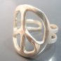 925 Sterling Silver woodstock 1969 Peace Symbol Sign Ring