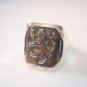 EZI ZINO Hand Made Art Monarchy Lion Signet Ring Solid Silver Sterling Ring