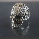 WOMAN Sterling Silver Ring 925 Sugar Skull Flowers Punk Ring Unique Paris Hilton
