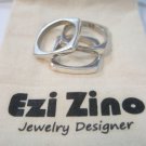 ezi zino designer Set of Three Square shape Stacking Rings sterling silver 925
