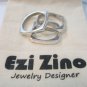 ezi zino designer Set of Three Square shape Stacking Rings sterling silver 925