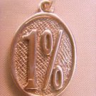 1%er PENDANT SOLID STERLING SILVER 925 BIKER OUTLAW motorcycle motorbike