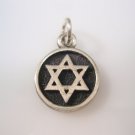 small round Star of David magen david Judaica Sterling Silver 925 Pendant