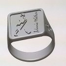 Johnny Walker KEEP WALKING STERLING SILVER ring black blue label SCOTCH WHISKY