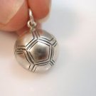Solid Sterling Silver 925 Football Soccer Pendant
