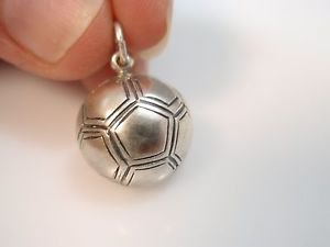 Solid Sterling Silver 925 Football Soccer Pendant