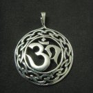 ORNATE STERLING SILVER CELTIC OM OHM AUM YOGA PENDANT