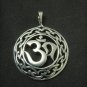 ORNATE STERLING SILVER CELTIC OM OHM AUM YOGA PENDANT