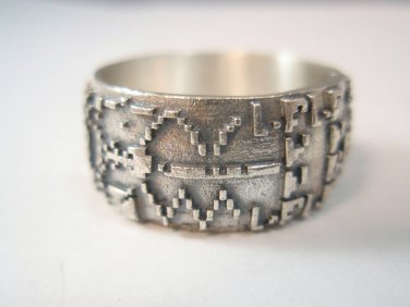 The 2001 Answer to 'Arecibo' Rdiotlskof  Chilbolton Replay Sterling silver ring
