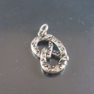Sterling Silver Pretzel Biscuit 3d Charm Pendant Necklace