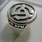 RING 45 RPM Record Adapter CENTER silver DJ EP pendant