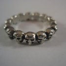 BIKERS OUTLAW Sterling Silver 925 Multi Skull Skull Band 1%ER FOR Woman Ring