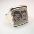 Laurel and Hardy Stan Laurel & Oliver Hardy Ring Solid Sterling Silver 925