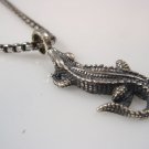 Crocodile alligator 3D pendent solid sterling silver 925