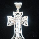 Beautiful Vintage 925 Sterling Silver Pendant Cross Crucifix Exclusive Russian O