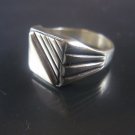 Israel Delini Designers Hand Made Art Signet Ring Solid Silver Sterling Ring