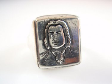 Johann Sebastian Bach German composer musician Ring Sterling Silver 925 Ezi Zino