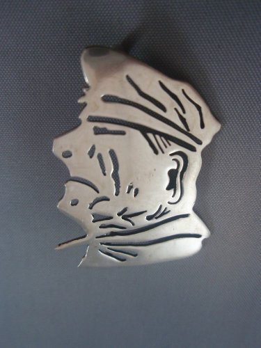 Vintage Israeli Delini Logo Down Happy Sad Double Pendant Sterling Silver 925