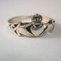 Ladies Irish Claddagh Love & Friendship Ring Solid Sterling Silver Ring 925