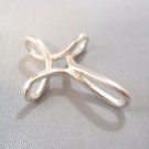Twisted Cross Pendant Handmade Sterling Silver 925